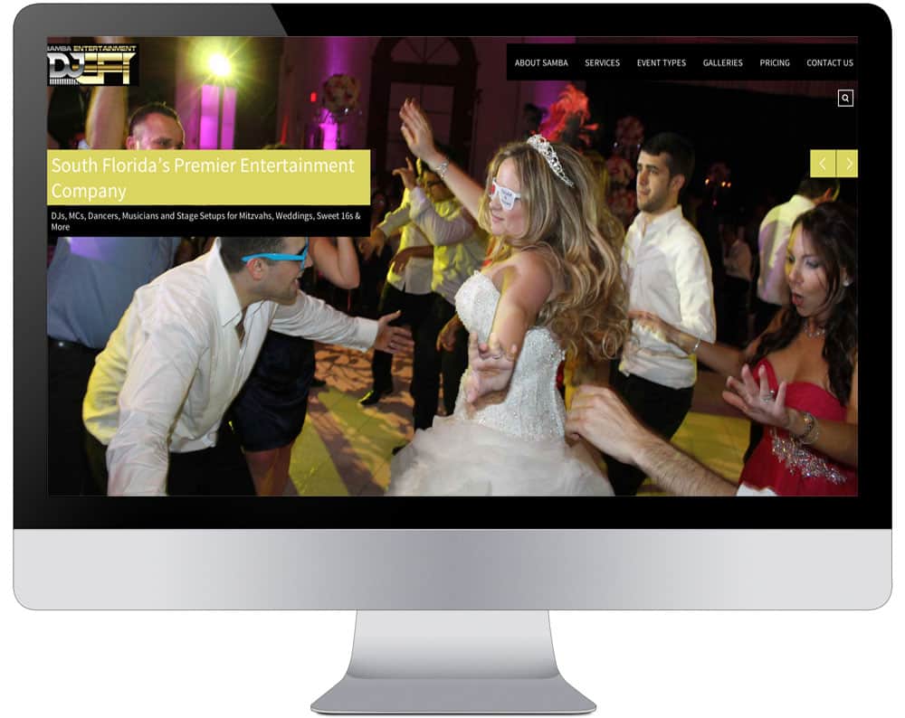 Samba Entertainment Website Design by FUZE Miami
