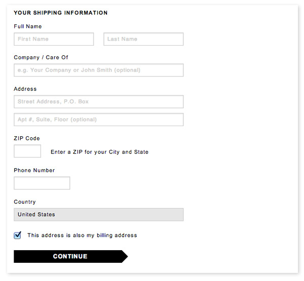 jcrew organized web form