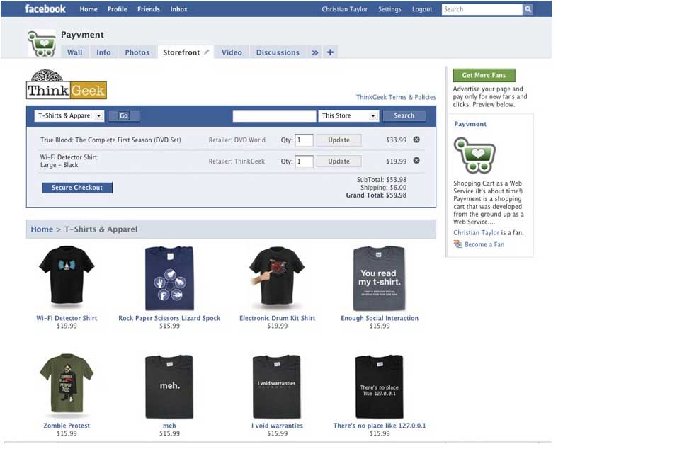 Facebook Payvment Social Commerce