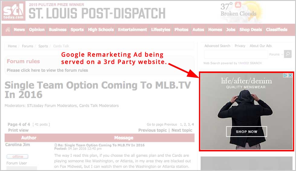 Google Remarketing Ad Example