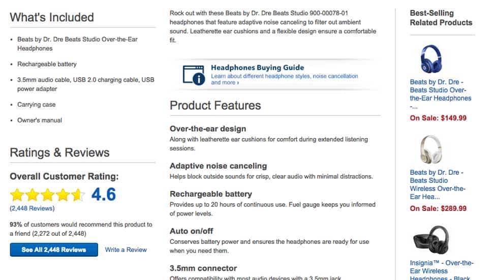 Product Detail Page Description