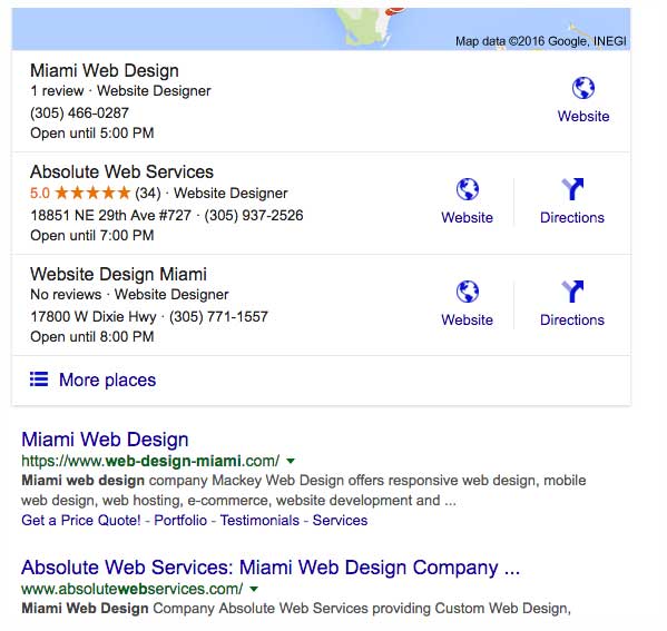 Google Search Results Page One