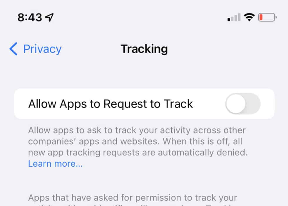 iOS 14.5 Privacy Settings
